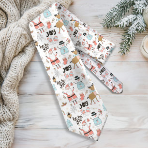 Cravate Père Noël, Snowman, Reindeer Motif ID559