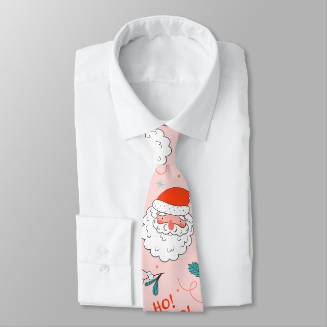 Cravate Père Noël tout sur imprimer Collection Joyful Grem (Attaché)