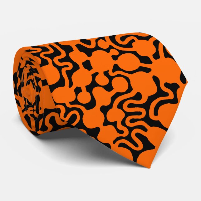 Cravate Perpetual Ant Farm v2 - Orange et Noir (Roulé)