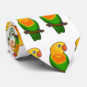 Cravate Perroquet de caricature mignon lovebird