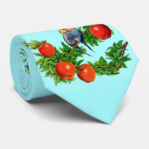 Cravate perroquets en amour imprimé