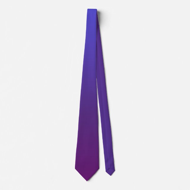 Cravate Personnalisé bleu et violet ombre (Devant)