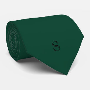 Cravate Personnalisé Monogramme Vert Emeraude Noir