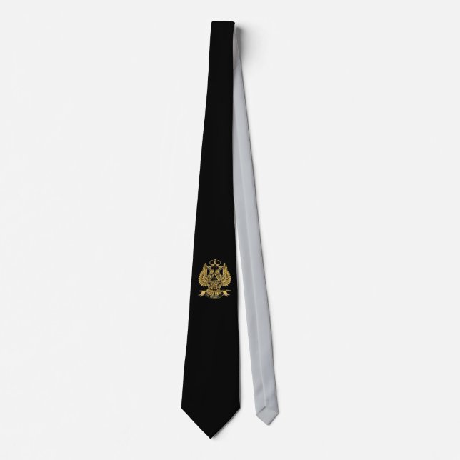 cravate PERSONNALISÉE DE 33 DEGRÉS MASONS (NOIR) (Devant)