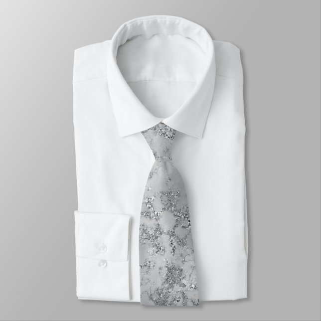 CRAVATE PERSONNALISÉE EN MARBRE GRIS (Attaché)