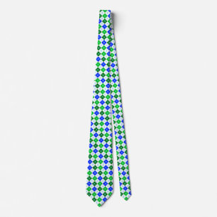 Cravate personnalisée Jacquard vert et bleu