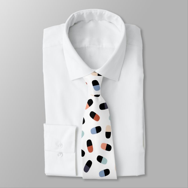 Cravate Pharmacologie et pilules - Blanc (Attaché)