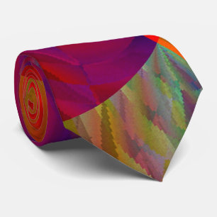 Cravate Phoenix Rising rouge moderne art abstrait