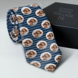 Cravate Photo d'un cercle avec bandes bleues