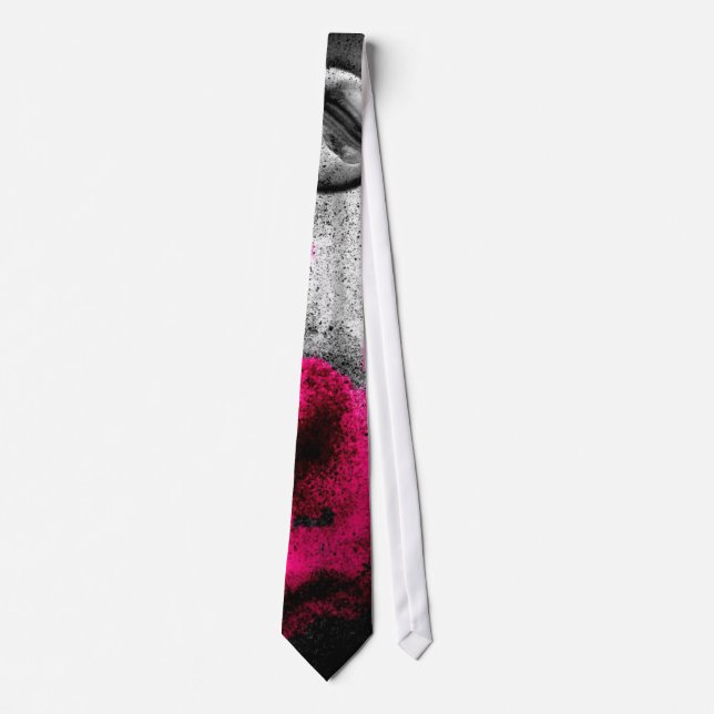 Cravate Photo Fuchsia Abstraite, gris et gris noir (Devant)