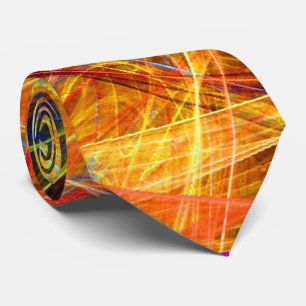 Cravate PHOTON FROID Abstrait OrangeYellow Fractal