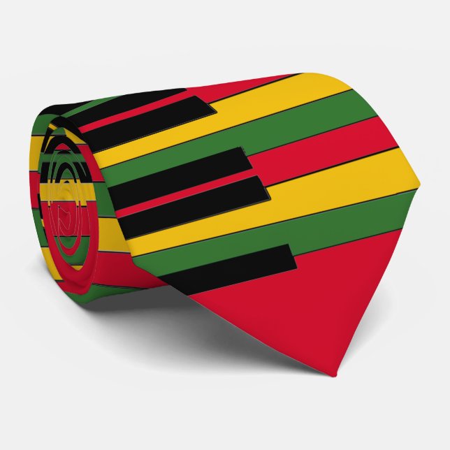 Cravate Piano reggae (Roulé)