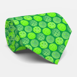 Cravate Pickleball Balls Green Pickleballs sur Forest Gree