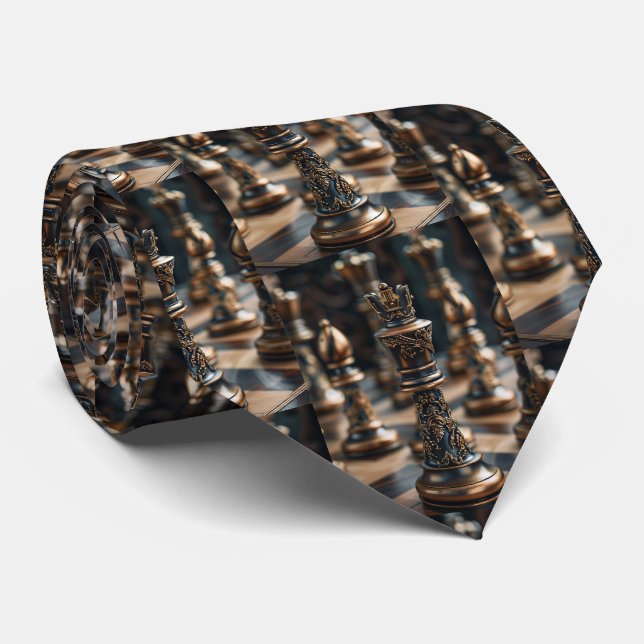 Cravate Pièces de jeu d'échecs  (Roulé)