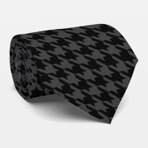 Cravate Pied de poule noir gris