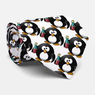 Cravate Pingouin drôle avec alcool