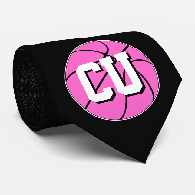 Cravate Pink Basketball Le cancer du sein Jeu de sensibili (Roulé)