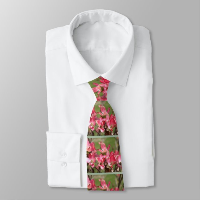 Cravate Pink Dogwood Fleuris peinture (Attaché)
