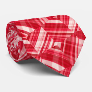 Cravate Pink Red White Abstract Pattern
