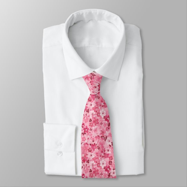 Cravate Pink Tie for Tropical Weddings (Attaché)