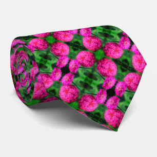 Cravate Pink Zinnia Flower Pair Close Up Abstract Pattern