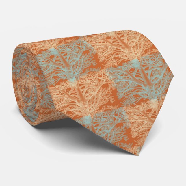 Cravate Pins Orange motif (Roulé)