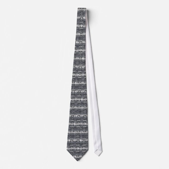Cravate Pisces Zodiac Connexion Grunge Silver Steel Style (Devant)