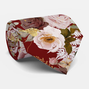 Cravate PixDezine H2 Burgundy Blush Roses do-it-yourself A