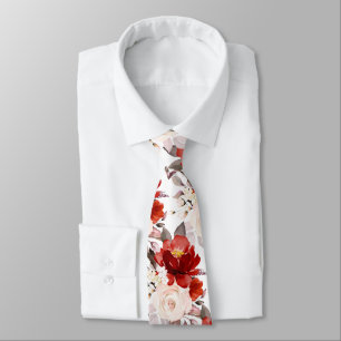 Cravate PixDezine H2 Fleurs Teinte Rouille Orange Rose
