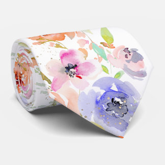Cravate PixDezines Aquarelle Délicate Floraison Printanièr