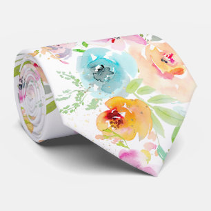 Cravate PixDezines Aquarelle Délicate Floraison Printanièr