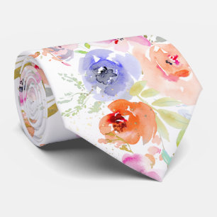 Cravate PixDezines Aquarelle Délicate Floraison Printanièr