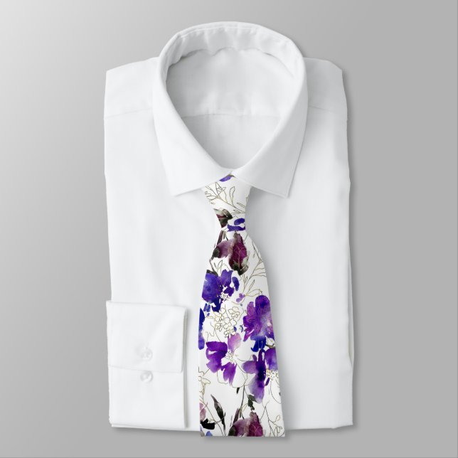 Cravate PixDezines Aquarelle Douceurs pois violet violet v (Attaché)