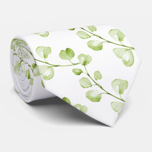 Cravate PixDezines Aquarelle Vert Eucalyptus