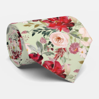 Cravate PixDezines Blush Red Aquarelle Fleurs do-it-yourse