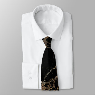 Cravate PixDezines Dalle de marbre noir+Veines d'or