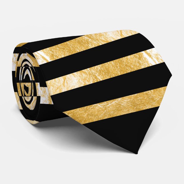 Cravate PixDezines do-it-yourself couleurs/faux or/noir (Roulé)