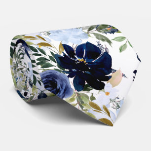 Cravate PixDezines Dusty bleu marine bleu aquarelle
