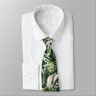 Cravate PixDezines H2 Feuillage Tropical Luxuriant fond DI