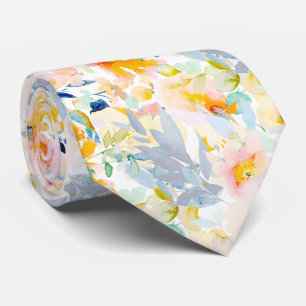 Cravate PixDezines H2 Fleurs de printemps Blush Dusty Blue