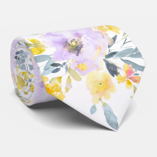 Cravate PixDezines H2 Fleurs de printemps Roses jaunes