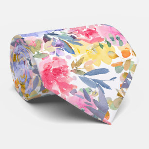 Cravate PixDezines H2 Fleurs d'été Teintes vives