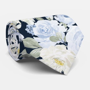 Cravate PixDezines H2 Roses Bleu Poussiéreux Fond DIY