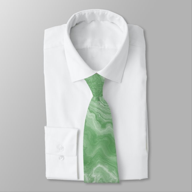 Cravate PixDezines Marbre Égyptien, Vert Jade (Attaché)