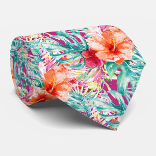 Cravate PixDezines Paradis Tropical Feuillage Floral