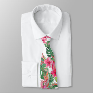 Cravate PixDezines Vintage Pastel H2 Hawaii Floral Foliage