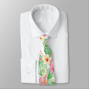 Cravate PixDezines Vintage Pastel H2 Hawaii Floral Foliage