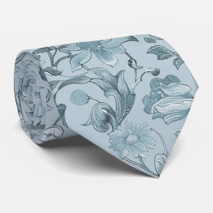 Cravate PixDezines William Morris Poussiéreux BleuDIY Ardo