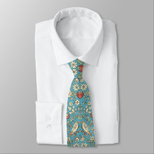 Cravate PixDezines William Morris Strawberry Thief Turquoi