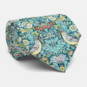 Cravate PixDezines William Morris Strawberry Thief Turquoi